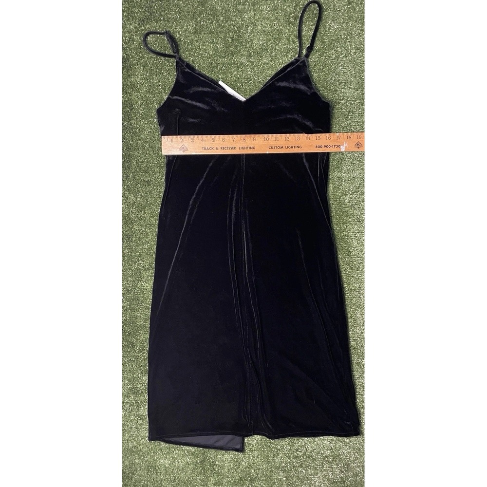 7 For All Mankind Black Velvet Zip Midi Dress NWT Size L Fitted - Picture 6 of 8